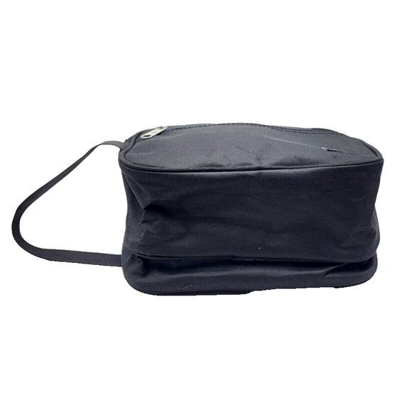 Everest Black Dual Compartment Toiletry Travel Bag Carry Handle Zipped 9.5x6x5" - Picture 3 of 6